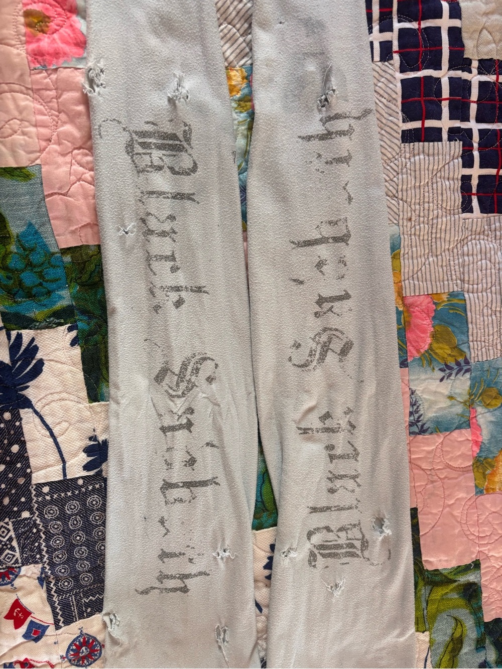 Magnolia pearl OTK Black Sabbath rocker grunge stockings. Out of production.